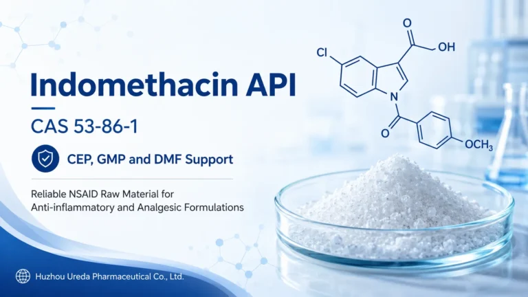 Indomethacin API CAS 53-86-1 with CEP GMP and DMF support for anti-inflammatory and analgesic formulations