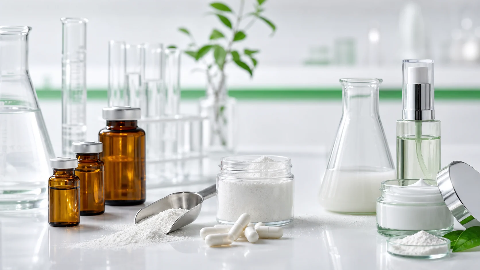 L-Glutathione Reduced applications in pharmaceutical vials, nutraceutical capsules and cosmetic formulations
