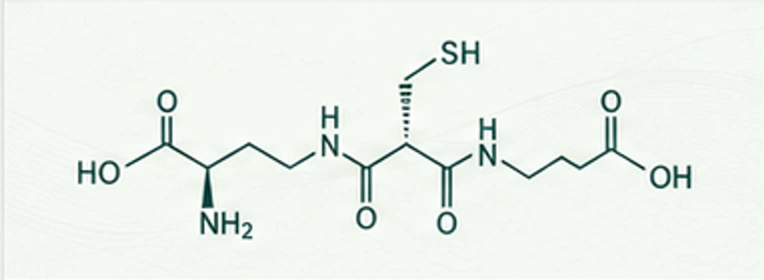 L-Glutathione Reduced structural formula in a clean editorial product card